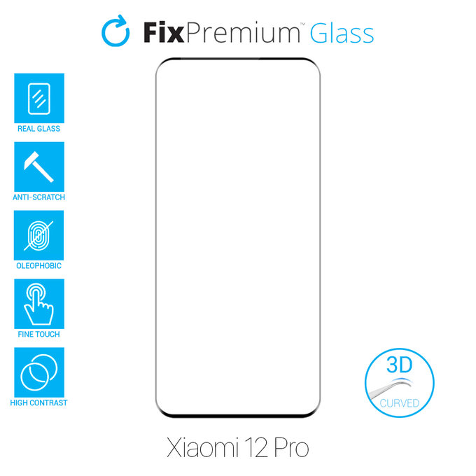 FixPremium Glass - 3D Edzett üveg - Xiaomi 12 Pro