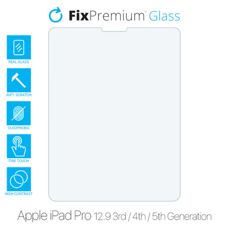 FixPremium Glass - Edzett üveg - Apple iPad Pro 12.9" (3rd Gen 2018, 4th Gen 2020, 5th Gen 2021, 6th Gen 2022)