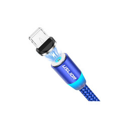 USLION - Lightning / USB Mágneses Kábel (1m), kék