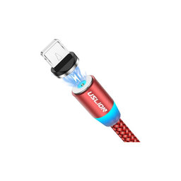 USLION - Lightning / USB Mágneses Kábel (1m), piros