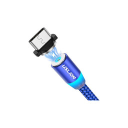 USLION - USB-C / USB Mágneses Kábel (1m), kék