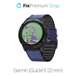 FixPremium - Bőrszíj Garmin-hoz (QuickFit 22mm), kék