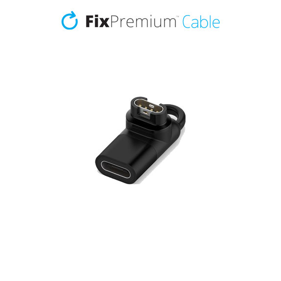 FixPremium - USB-C és Garmin csatlakozó reduktor órá-hoz, Fekete