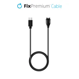 FixPremium - USB-C töltőkábel Garmin órá-hoz, Fekete