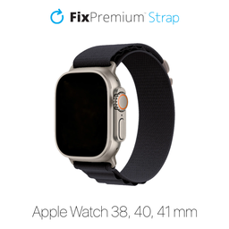 FixPremium - Szíj Alpine Loop - Apple Watch (38, 40 és 41mm), fekete
