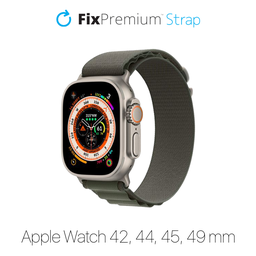 FixPremium - Szíj Alpine Loop - Apple Watch (42, 44, 45 és 49mm), zöld