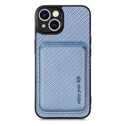 FixPremium - Karbon tok MagSafe tárcával iPhone 13 mini készülékhez, kék