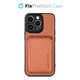 FixPremium - Karbon tok MagSafe tárcával iPhone 14 Pro készülékhez, barna