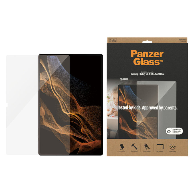 Edzett üveg UWF Samsung Galaxy Tab S9 Ultra/Tab S8 Ultra készülékhez, Átlátszó, PanzerGlass