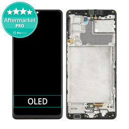 Samsung Galaxy A42 5G A426B - LCD Kijelző + Érintőüveg + Keret (Black) OLED