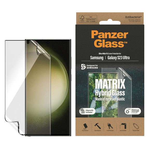 Hibrid üveg Matrix UWF AB FP wA Samsung Galaxy S23 Ultra készülékhez, Átlátszó, PanzerGlass