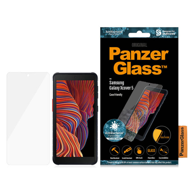 Edzett üveg Case Friendly AB Samsung Galaxy Xcover 5 készülékhez, Átlátszó, PanzerGlass