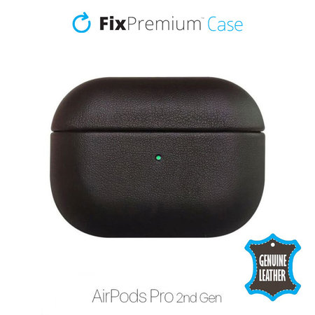FixPremium - Bőrtok - AirPods Pro 2, fekete