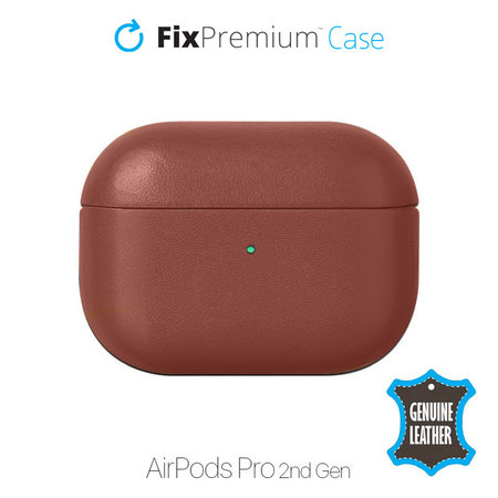 FixPremium - Bőrtok - AirPods Pro 2, barna