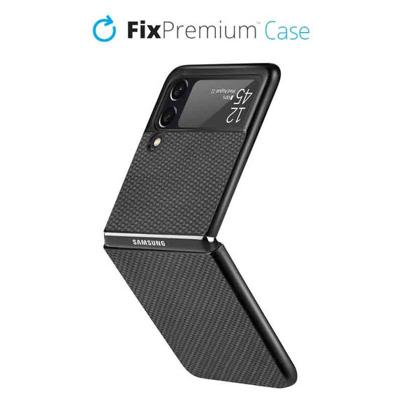 FixPremium - Karbon tok Samsung Galaxy Z Flip 2 készülékhez, fekete
