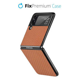 FixPremium - Karbon tok Samsung Galaxy Z Flip 2 készülékhez, barna