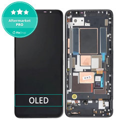 Asus ROG Phone 5s ZS676KS, 5s Pro ZS676KS-1A - LCD Kijelző + Érintőüveg + Keret (Phantom Black) OLED