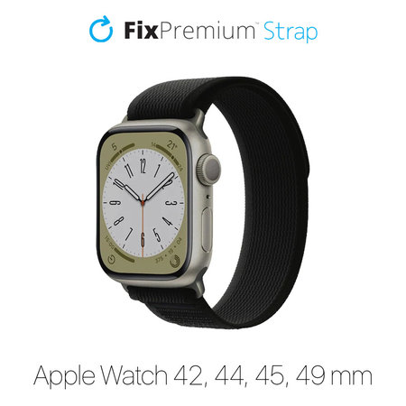 FixPremium - Szíj Trail Loop - Apple Watch (42, 44, 45 és 49mm), fekete