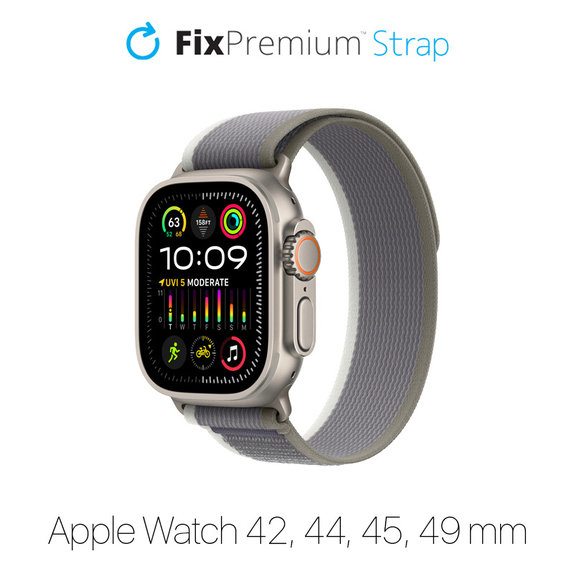 FixPremium - Szíj Trail Loop - Apple Watch (42, 44, 45 és 49mm), szürke