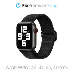 FixPremium - Szíj Solo Loop - Apple Watch (42, 44, 45 és 49mm), fekete