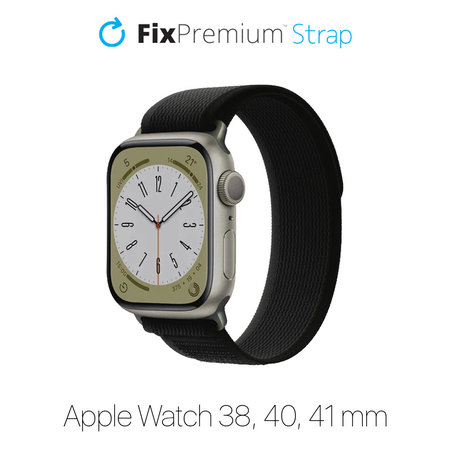 FixPremium - Szíj Trail Loop - Apple Watch (38, 40 és 41mm), fekete