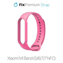 FixPremium - Szilikon Szíj - Xiaomi Mi Band (5/6/7/7 NFC), rózsaszín