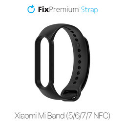 FixPremium - Szilikon Szíj - Xiaomi Mi Band (5/6/7/7 NFC), fekete
