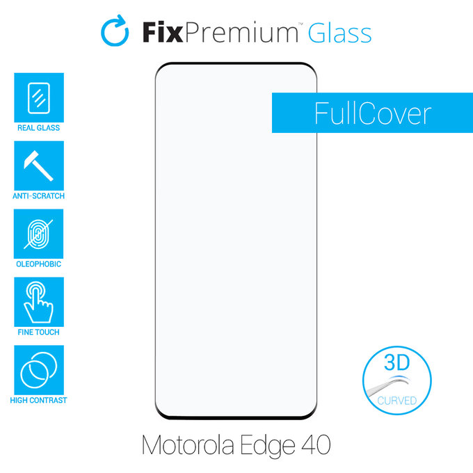 FixPremium FullCover Glass - 3D Edzett üveg - Motorola Edge 40