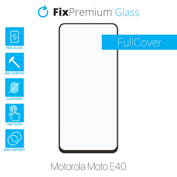 FixPremium FullCover Glass - Edzett üveg - Motorola Moto E40
