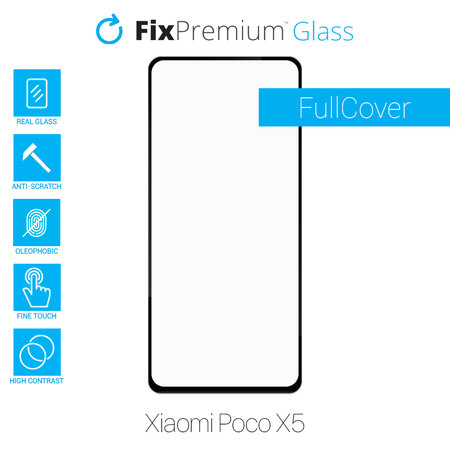 FixPremium FullCover Glass - Edzett üveg - Poco X5