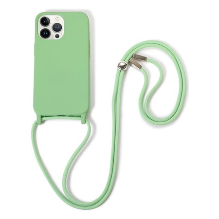 FixPremium - Szilikon tok nyakba akasztható szíjjal - iPhone 12 Pro Max, zöld