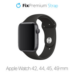 FixPremium - Szilikon Szíj - Apple Watch (42, 44, 45 és 49mm), fekete