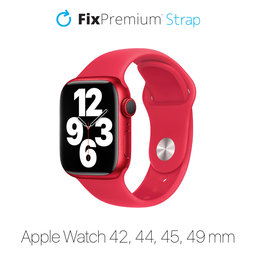 FixPremium - Szilikon Szíj - Apple Watch (42, 44, 45 és 49mm), piros