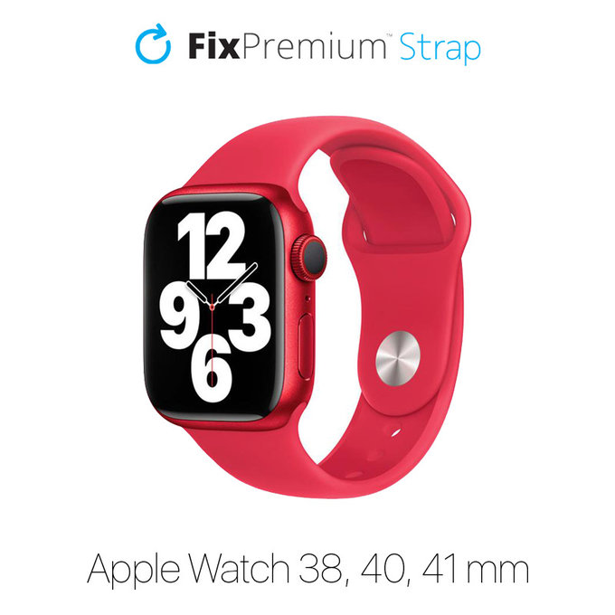 FixPremium - Szilikon Szíj - Apple Watch (38, 40 és 41mm), piros