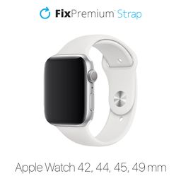 FixPremium - Szilikon Szíj - Apple Watch (42, 44, 45 és 49mm), fehér