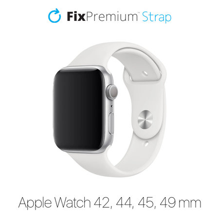 FixPremium - Szilikon Szíj - Apple Watch (42, 44, 45 és 49mm), fehér