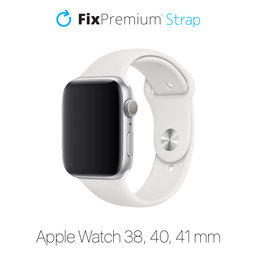 FixPremium - Szilikon Szíj - Apple Watch (38, 40 és 41mm), fehér