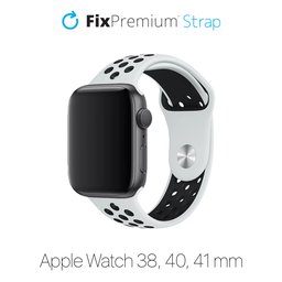 FixPremium - Szilikon Sportszíj - Apple Watch (38, 40 és 41mm), fehér