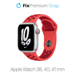 FixPremium - Szilikon Sportszíj - Apple Watch (38, 40 és 41mm), piros