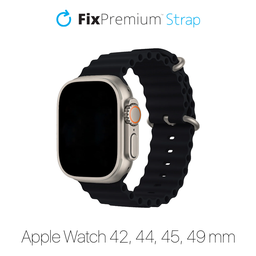 FixPremium - Szíj Ocean Loop - Apple Watch (42, 44, 45 és 49mm), fekete