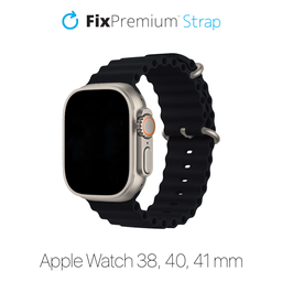 FixPremium - Szíj Ocean Loop - Apple Watch (38, 40 és 41mm), fekete