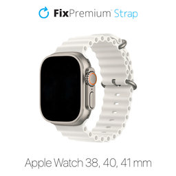 FixPremium - Szíj Ocean Loop - Apple Watch (38, 40 és 41mm), fehér