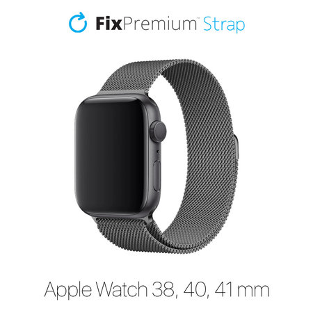 FixPremium - Szíj Milanese Loop - Apple Watch (38, 40 és 41mm), graphite