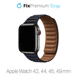 FixPremium - Szíj Leather Loop TPU - Apple Watch (42, 44, 45 és 49mm), fekete