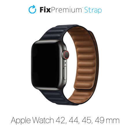 FixPremium - Szíj Leather Loop TPU - Apple Watch (42, 44, 45 és 49mm), fekete
