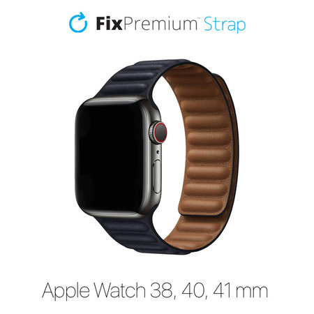 FixPremium - Szíj Leather Loop TPU - Apple Watch (38, 40 és 41mm), fekete