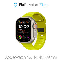 FixPremium - Szíj Sport Silicone - Apple Watch (42, 44, 45 és 49mm), tartrazine