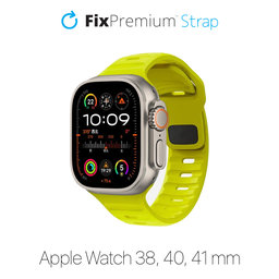 FixPremium - Szíj Sport Silicone - Apple Watch (38, 40 és 41mm), tartrazine