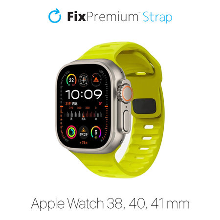 FixPremium - Szíj Sport Silicone - Apple Watch (38, 40 és 41mm), tartrazine