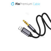 FixPremium - Lightning / Jack 3.5mm Kábel (1m), fekete